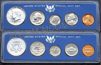 США Годовой набор 1966 год из 5 монет: 1, 5, 10(дайм) 25 и 50 центов(Кеннеди-Серебро). Special Mint Set. Пруф-лайк.