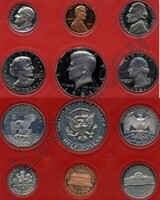Годовой набор США 1981 год из 6 монет. 1, 5, 25, 50 центов, 1 дайм и 1 доллар (Сьюзи Энтони). Двор S. Пруф.