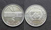 Мозамбик 5 метикал 2012 год. UNC