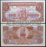 Великобритания (Британские вооруженные силы) 1 фунт 1956 год. Пресс. UNC